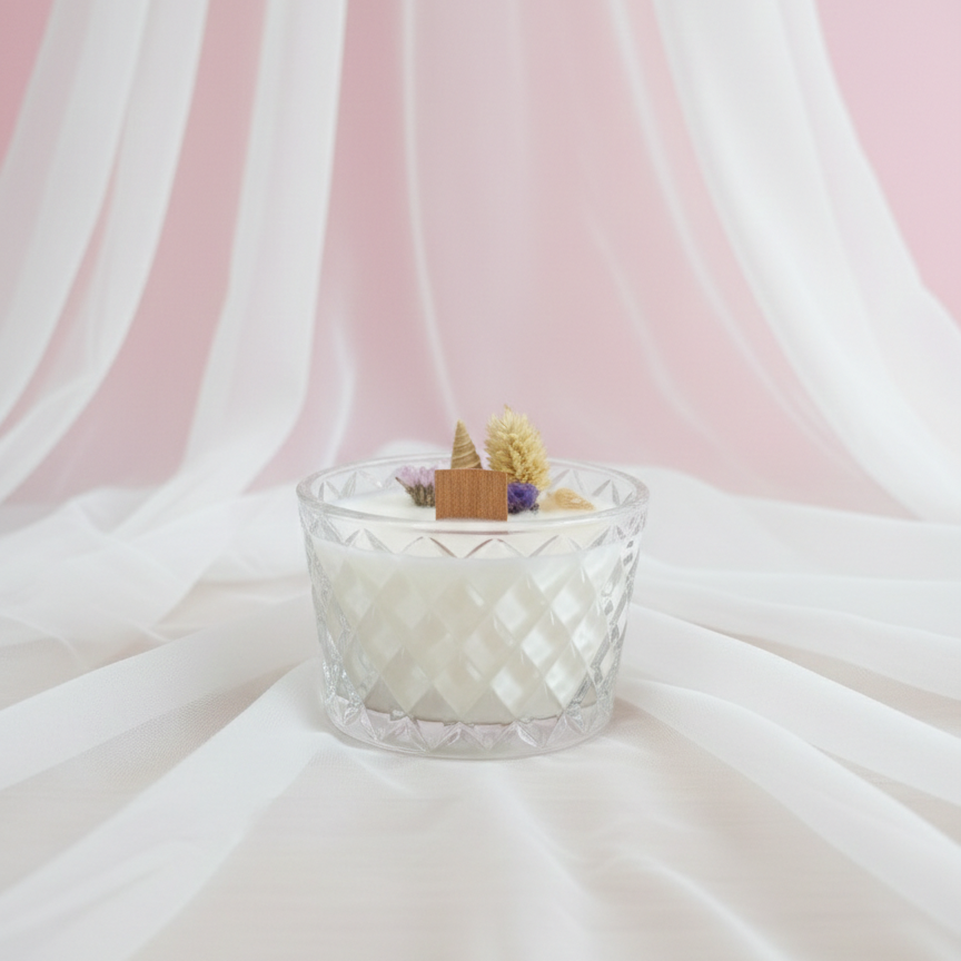 Bougie deluxe Nougat blanc