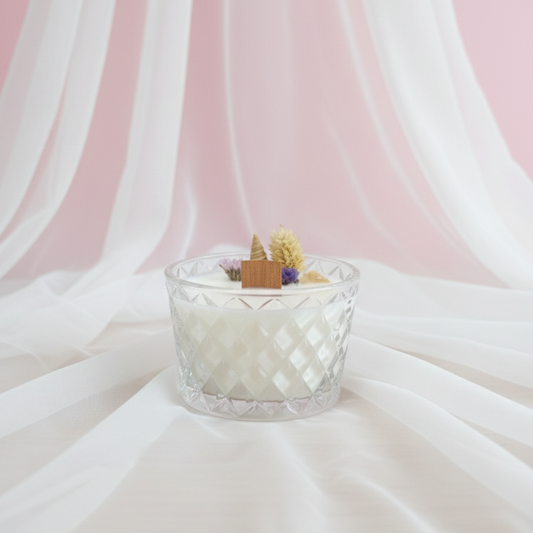 Bougie deluxe Nougat blanc